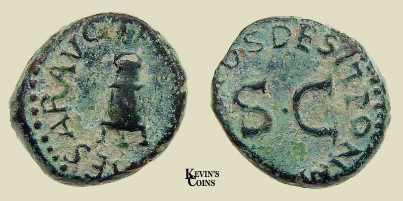 Copper Quadrans  struck A.D. 41 Rome RIC 84