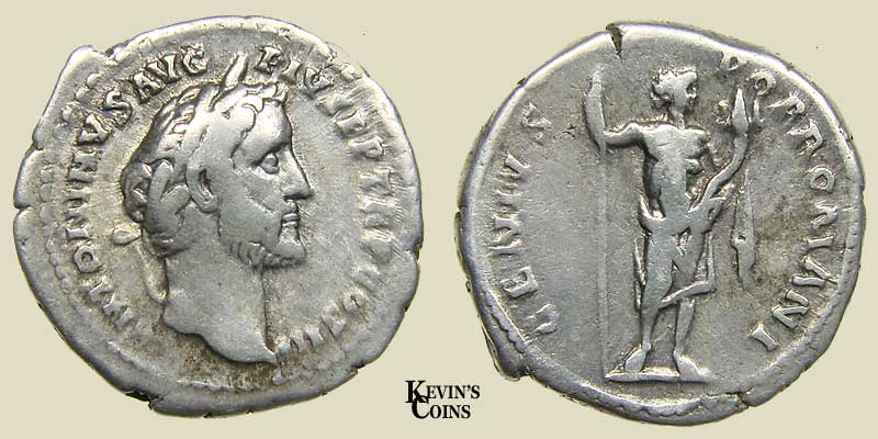 Silver Denarius Struck AD 140-144 Rome RIC 70