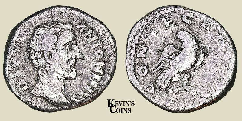 Silver Denarius Divvs Antoninus Pius by Marcus Aurelius RIC 429