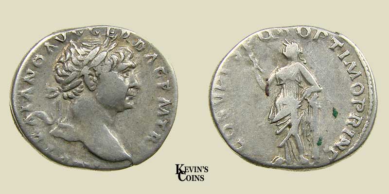 Silver Denarius Struck AD 103-111 RIC 126