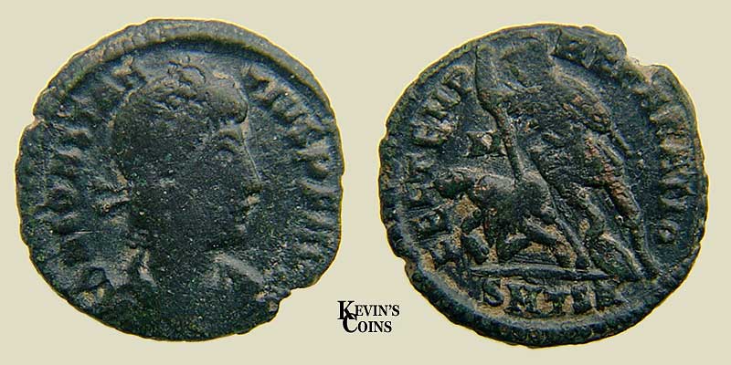 Constantius II Bronze Reduced Maiorina RIC 211 Thessalonica