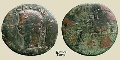  Bronze As Countermarked Roman Coin