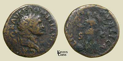 Copper As as Caesar under Vespasian RIC 722