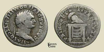 Silver Denarius as Caesar under Titus RIC 51