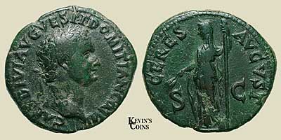 Brass Dupondius  as Caesar Under Titus RIC 165a