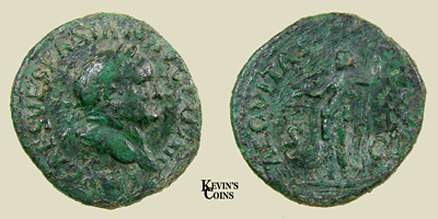 Copper As  Struck 72 A.D. Rome, RIC 482