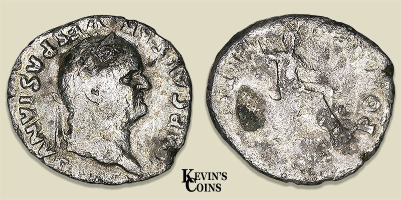 Silver Denarius of Vespasian Undetermined Date
