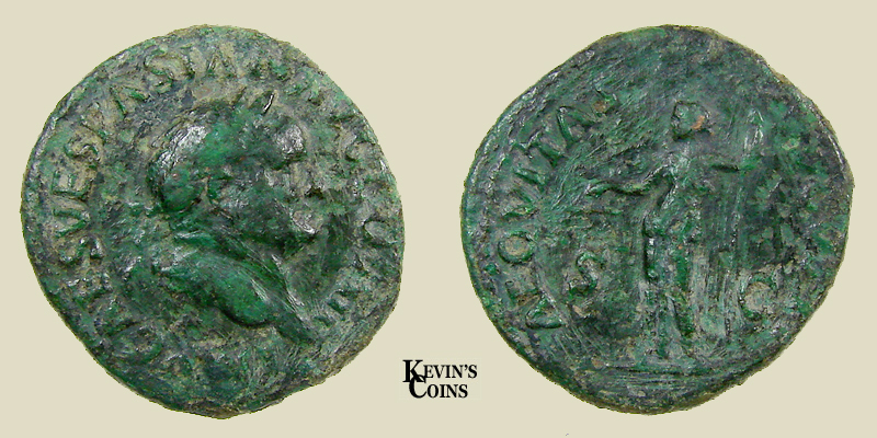 Copper As  Struck 72 A.D. Rome, RIC 482