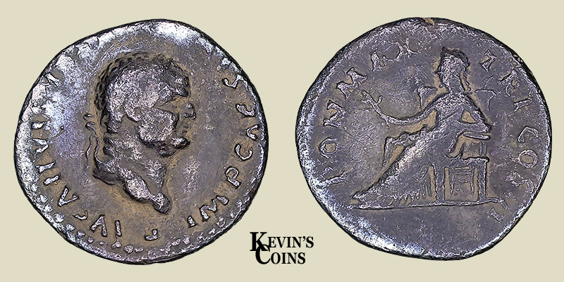 Silver Denarius of Vespasian RIC 90
