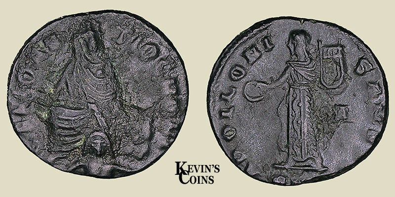Time of Maximinus II Daia. AE 1/4 Follis Persecution Series. Antioch AD 310-313