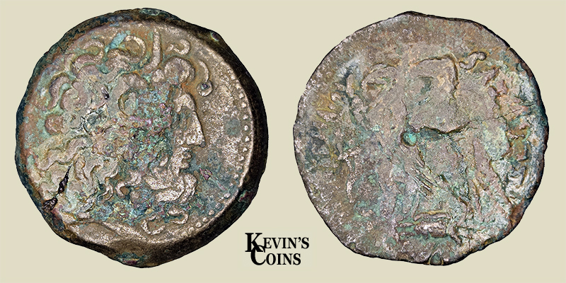 Ptolemy VI & Ptolemy VIII  AE33  170-163 B.C.